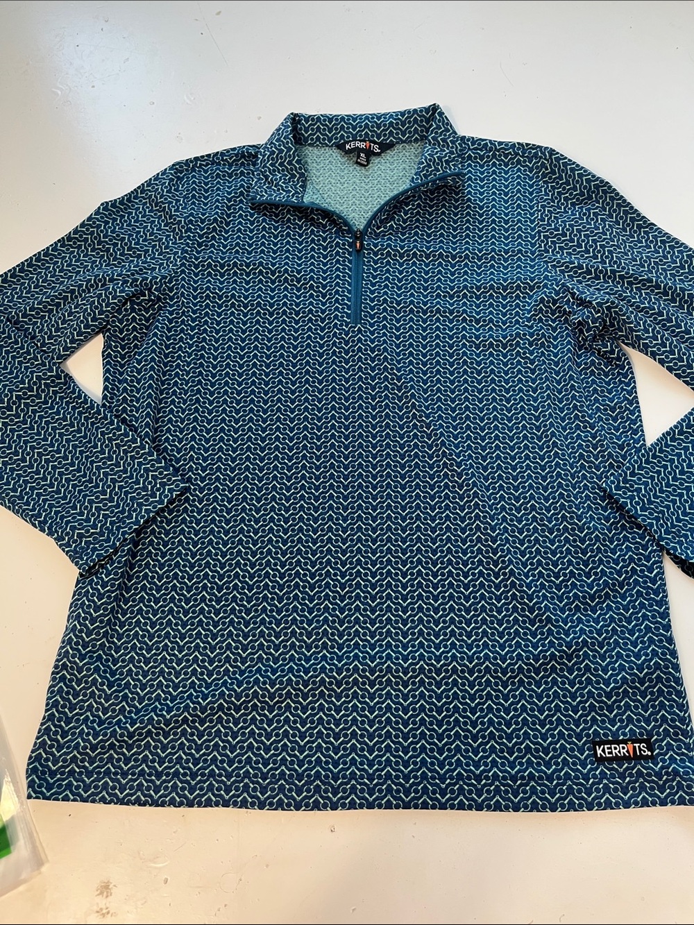Kerrits XL Long Sleeve Blue Quarter Zip Lightweight Breathable Pull Over